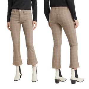 FRAME‎ LE CROP MID RISE MINI BOOTCUT JEANS IN SKYBLUE PLAID NWT WOMEN'S SIZE 29